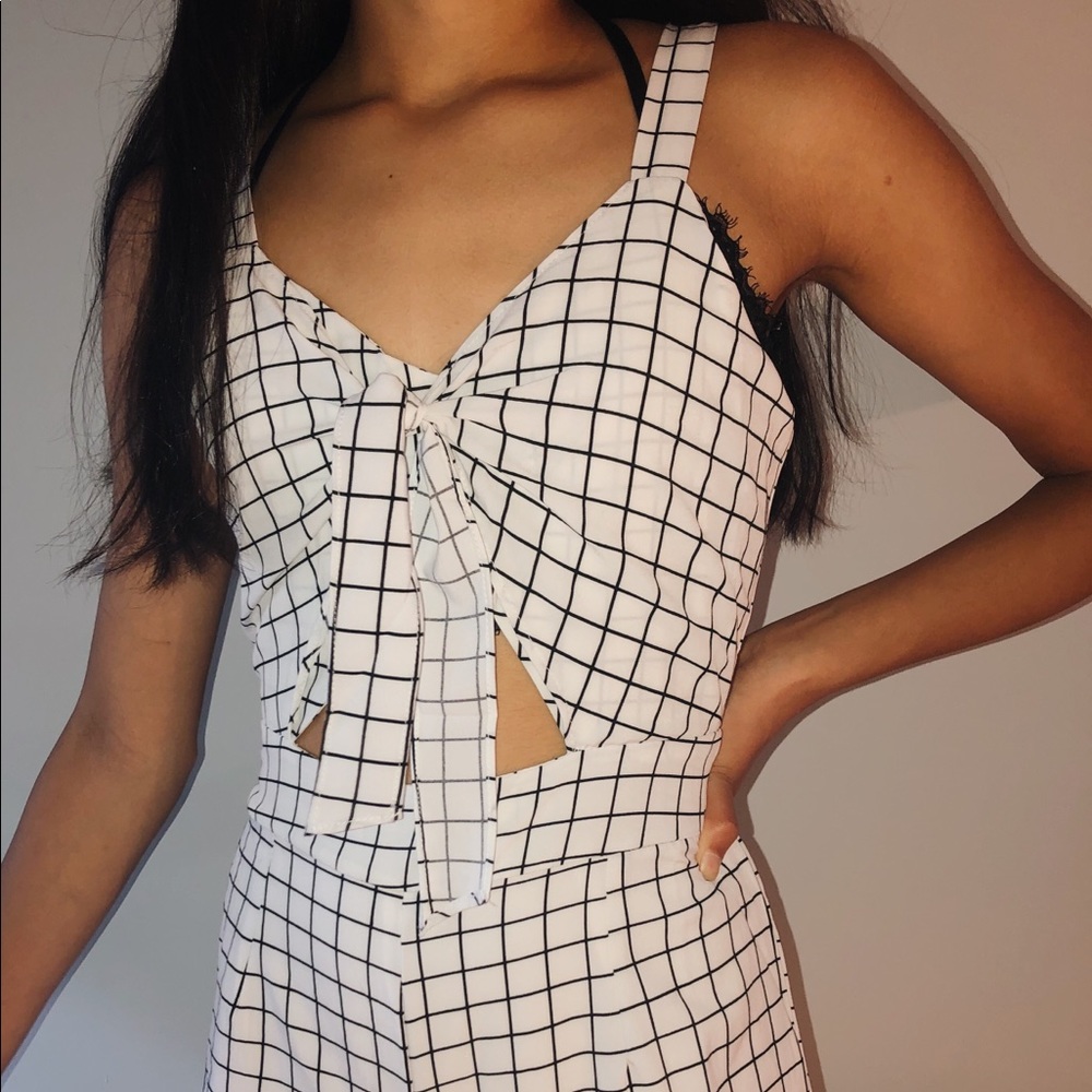zaful grid pattern romper